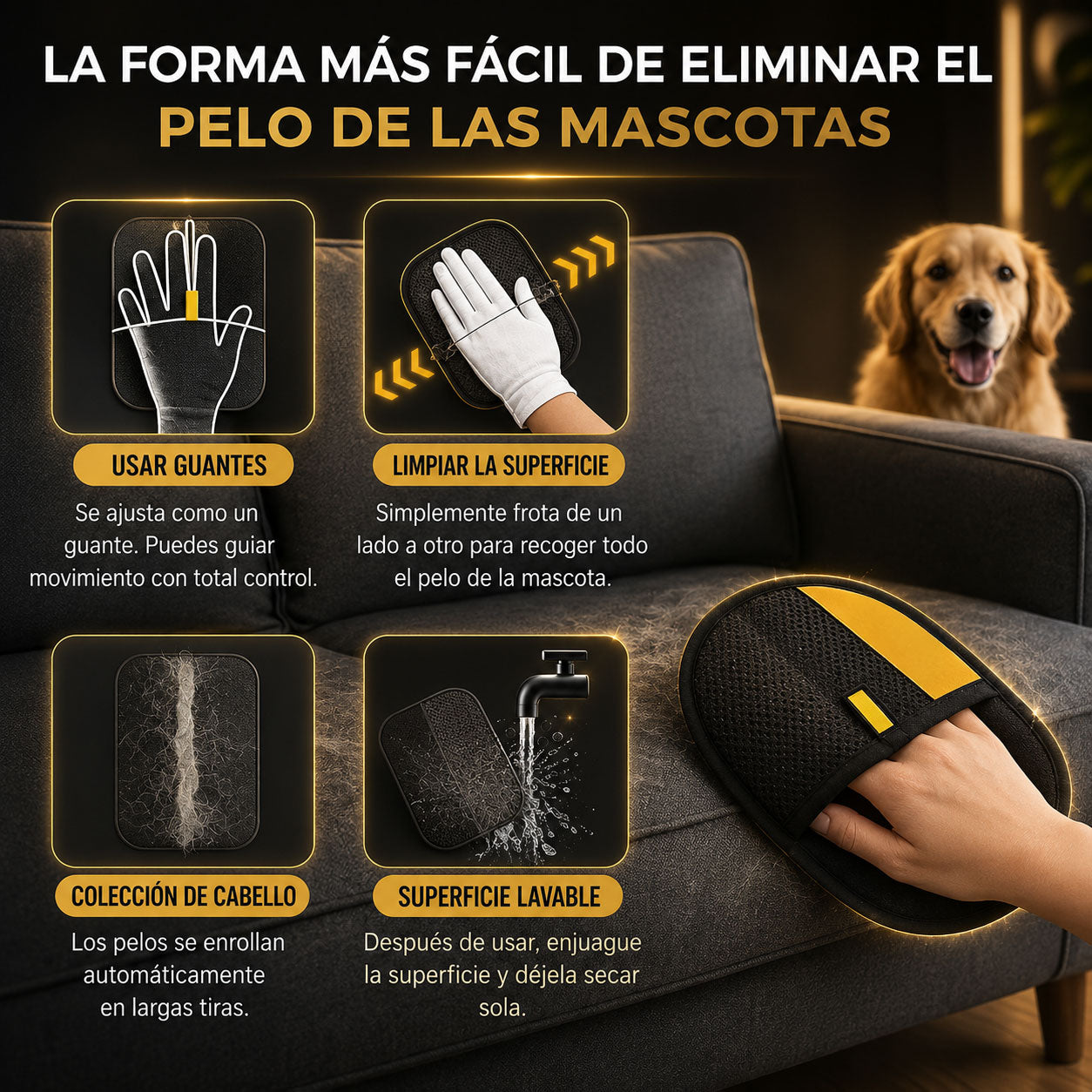 Manopla Quitapelos para Mascotas