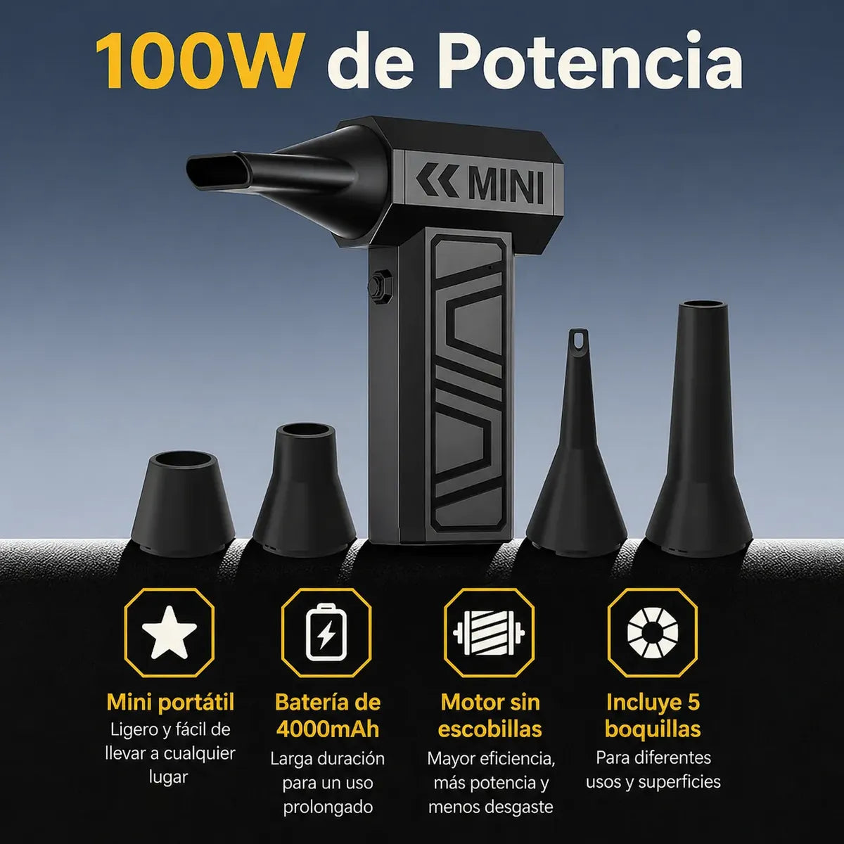 Mini Sopladora 5 Cabezales